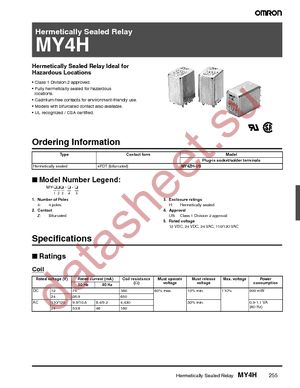 MY4H-US-DC12 datasheet  